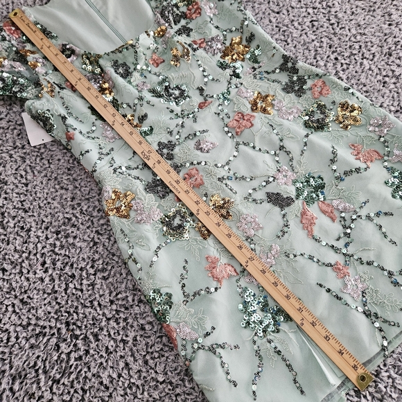 Dress the Population Jillian Mini Dress XXL Mint Sage Sequined Cocktail Prom - Picture 14 of 14